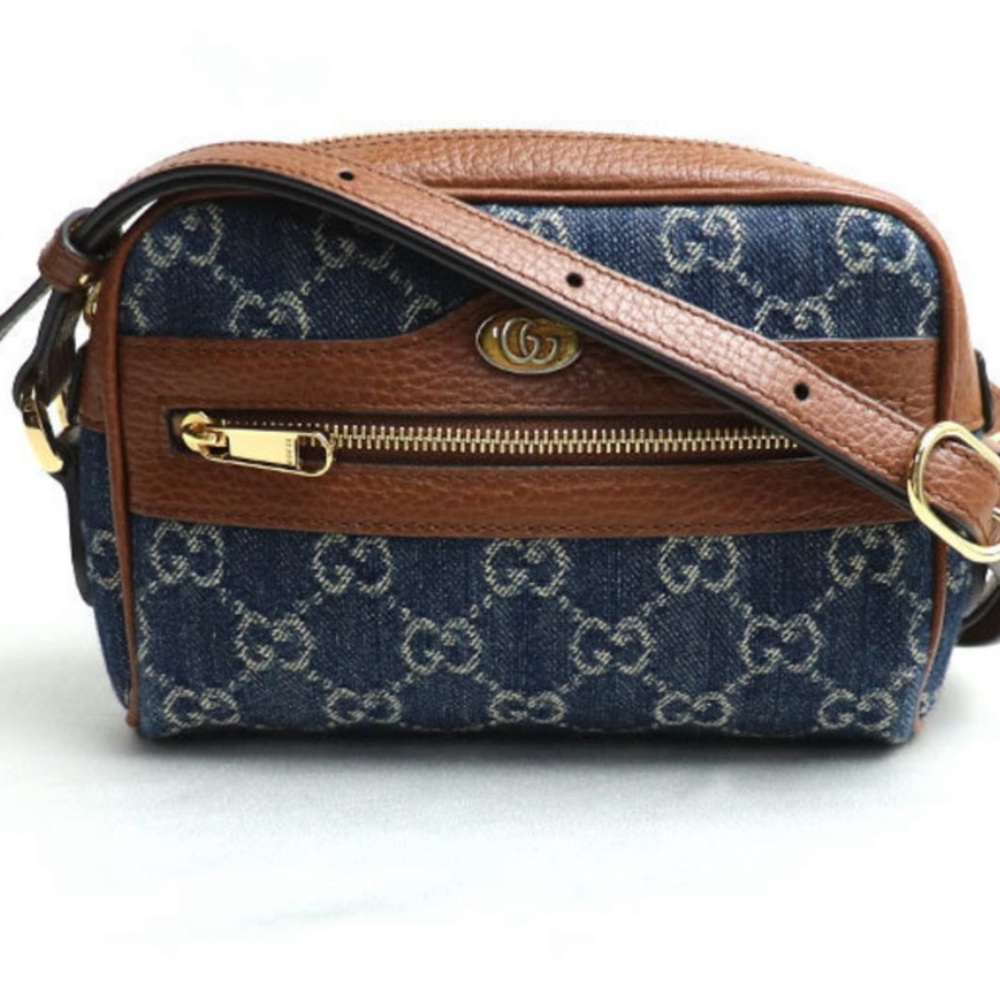Gucci Denim and Leather Crossbody Bag